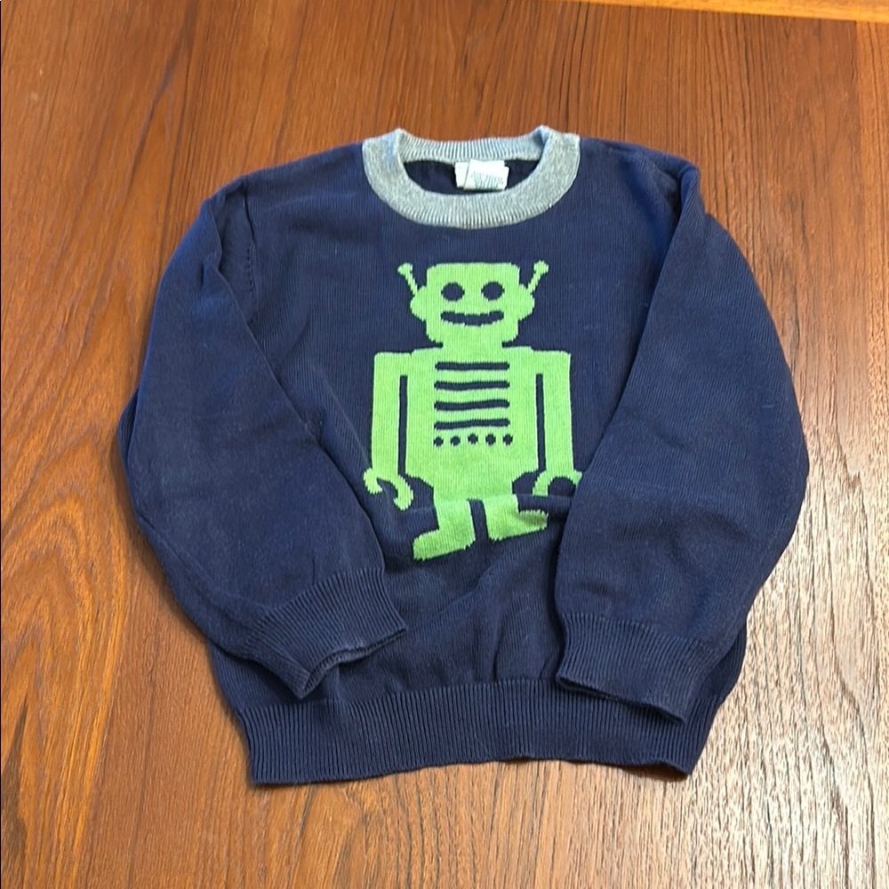 Robot Design Navy Blue Sweater